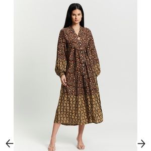 sold out THE ICONIC KINGA CSILLA - Women's Brown Midi Dresses - Turner